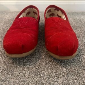 Toms Red Loafers Slip-Ons
